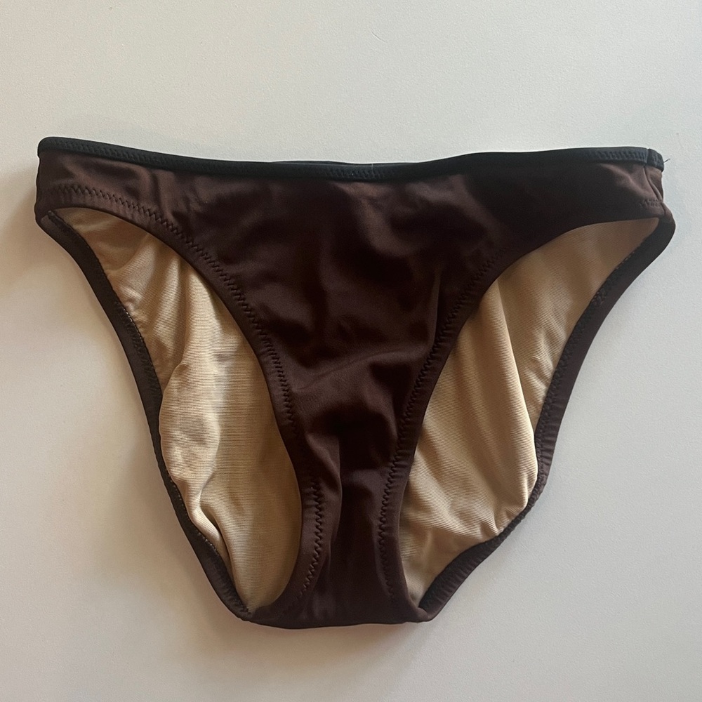 J. Crew espresso Brown and Tan Bikini Bottom